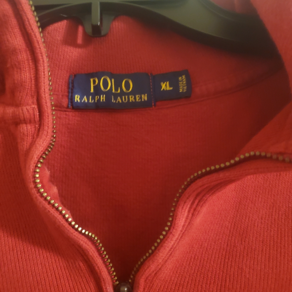 Polo by Ralph Lauren Red Zip Up Sweater